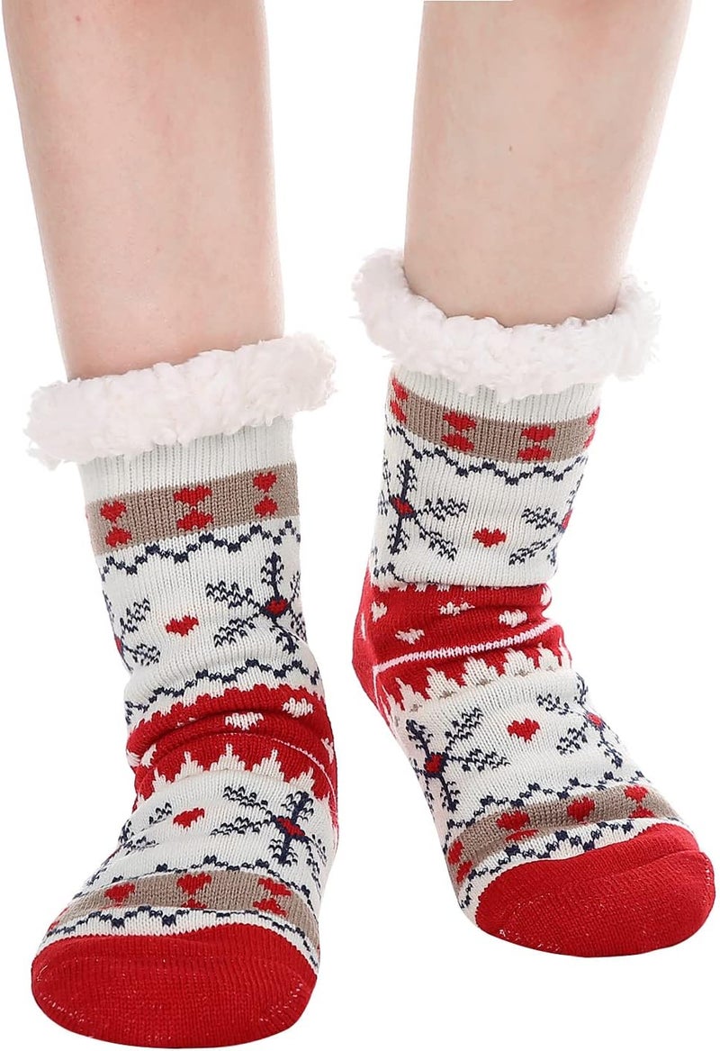 Chassic Sherpa Lined Slipper Socks for Women, Non-Slip Cozy Winter House Socks, Soft Fuzzy Socks, Christmas Gifts for Women & Ladies Stocking Stuffers - Image 3